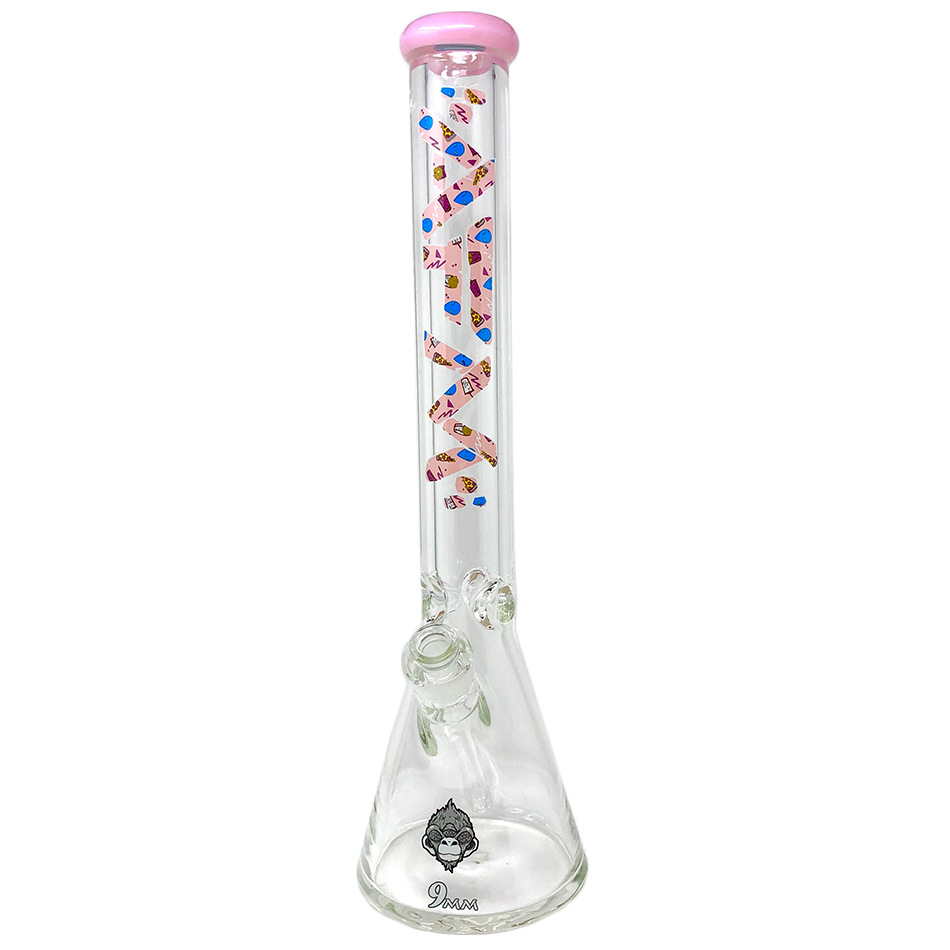 The Max Beaker 18" Transparent White and Pink
