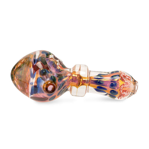 Custom Glass 5” Gold Fumed Honeycomb Multicolor Hand Pipe