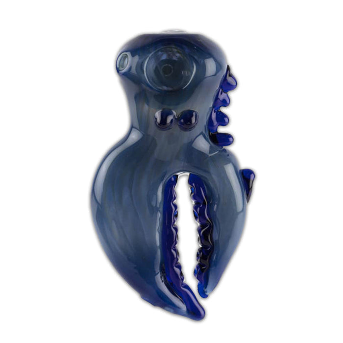Custom Glass 5" Blue Lobster Claw Hand Pipe