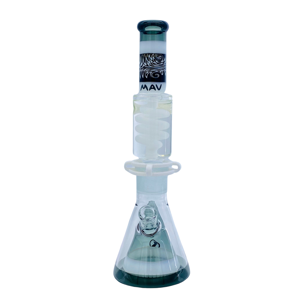 Reversal Wig Wag Smoke and White Slitted Pyramid Beaker Freezable Coil System