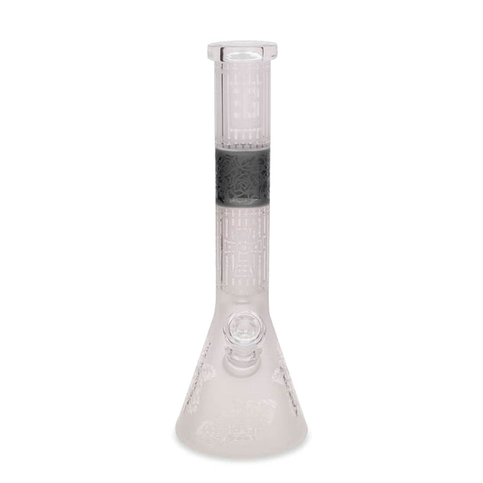 EG Glass 15" Cross Decal Beaker Water Pipe - Transparent Black
