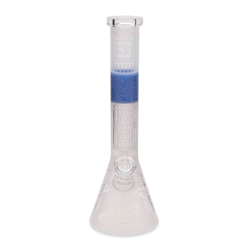 EG Glass 15" Cross Decal Beaker Water Pipe - Transparent Blue